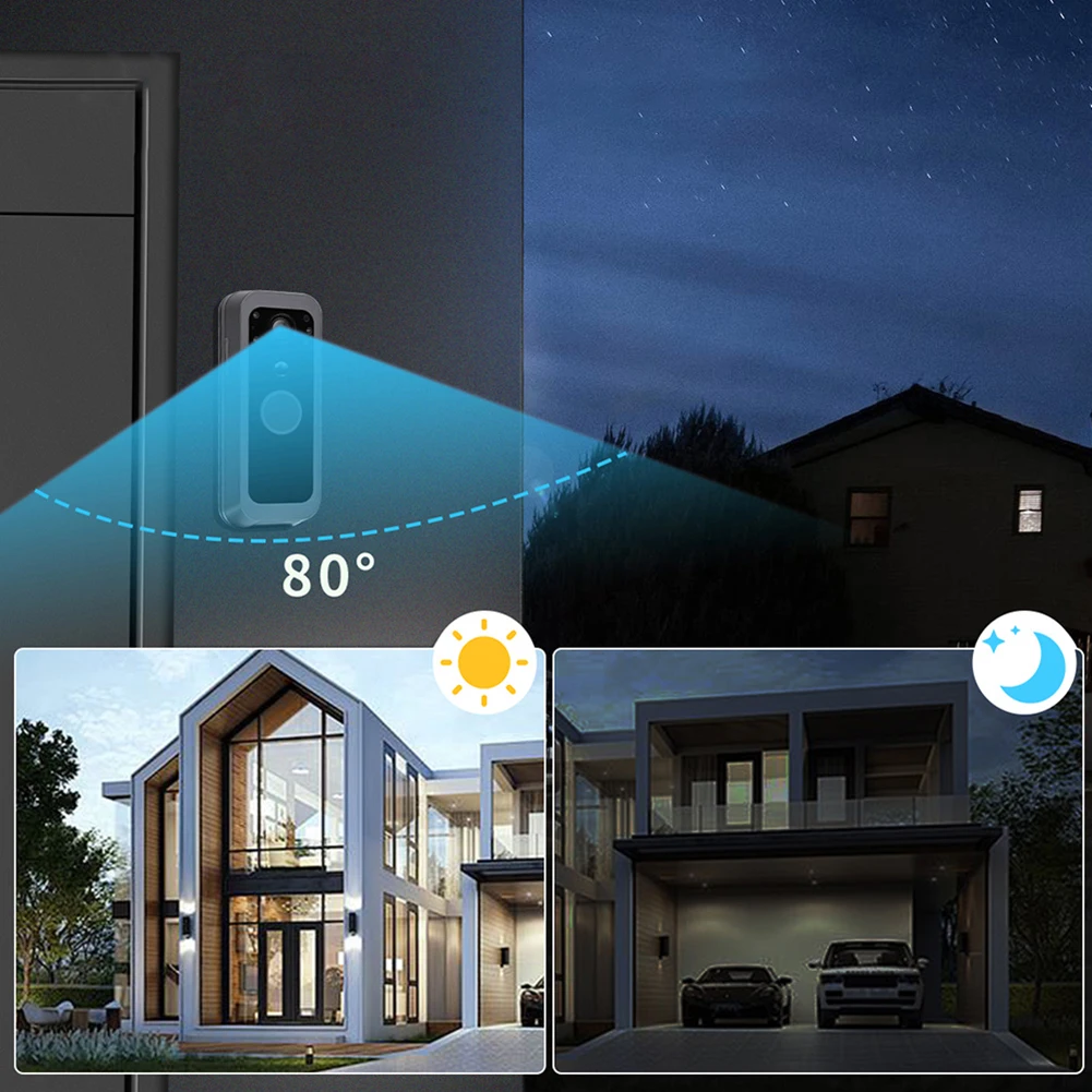 2.4G Wireless Visual Intercom Doorbell 4.0 Inch IPS Screen Video Monitoring Intelligent Doorbell Infrared Night Vision for Villa