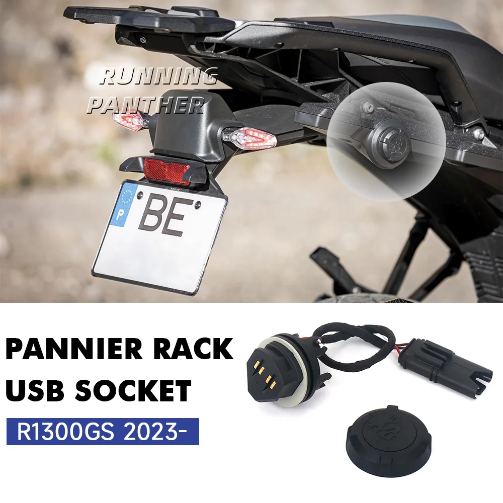 

For BMW R1300GS GS1300 R 1300 GS 2023-2025 Motorcycle USB Socket Power Outlet With lid Waterproof Hatch Cover Holder Accessories
