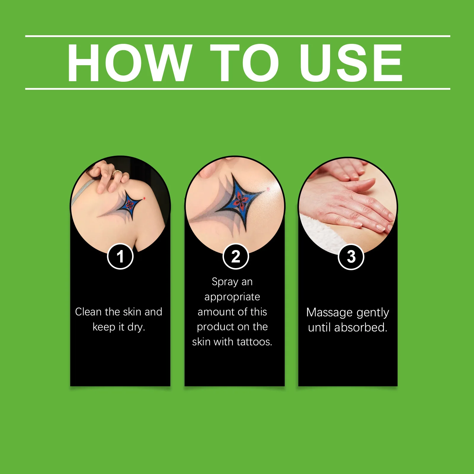 South Moon – Spray de soin pour l'élimination des tatouages, apaisant, réparateur de la douleur, prévention des dommages, soins post-sol, Kit d'huiles de traitement Permanent pour tatouage