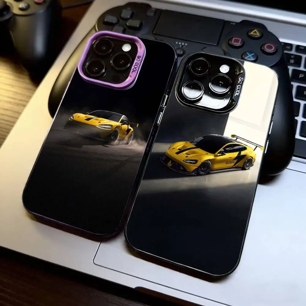 

Sleek Car Su7 Phone Case For iPhone 17,16,15,14,13,12,11 Plus,Pro Max,XS,Colored Silver Plated Inside Cover