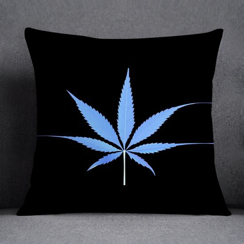 45*45cm Bob Weed Asaba Theme Pillow Case Polyester Decorative cases Green Leaves Throw  For Home Decor