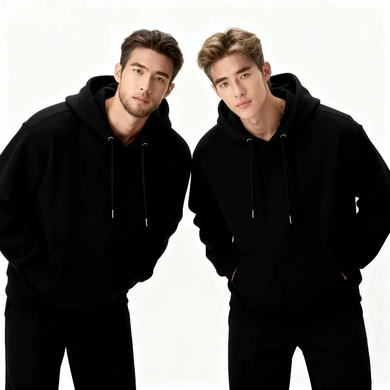 

Autumn-Winter Men's Streetwear Set | Fleece Hoodie & Joggers in Solid Colors | 2025 Casual Tracksuit