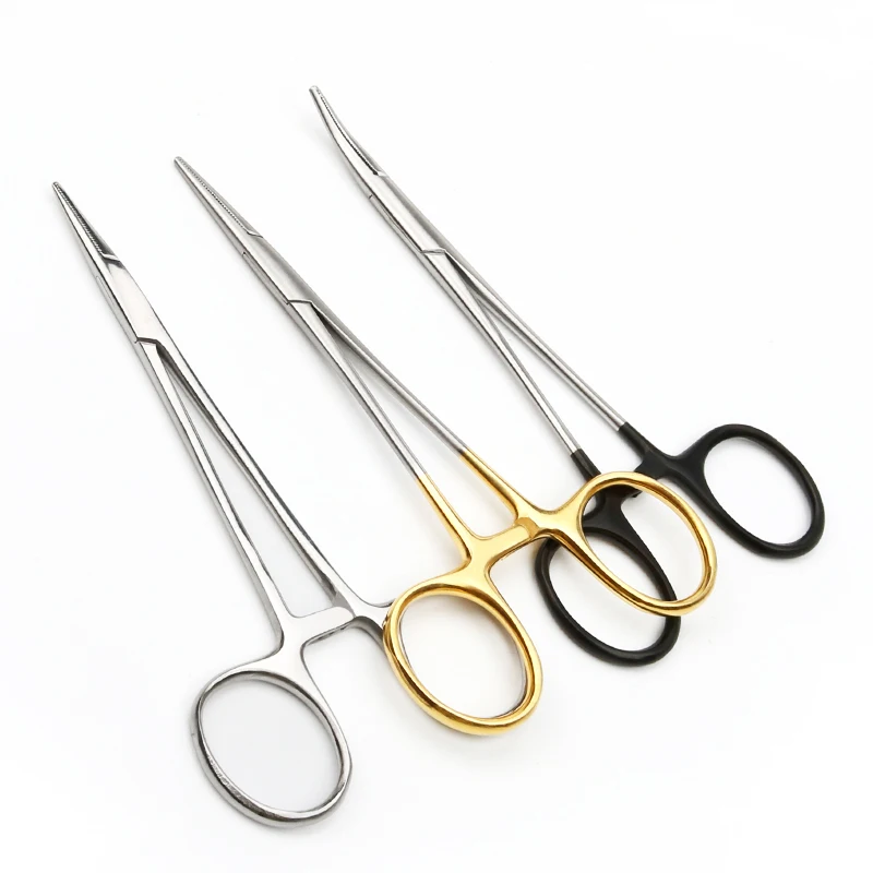 

1pc Stainless Steel Medical Dental Surgical Needle Holder Hemostatic Forceps Clamp Straight/Elbow Surgical Tool