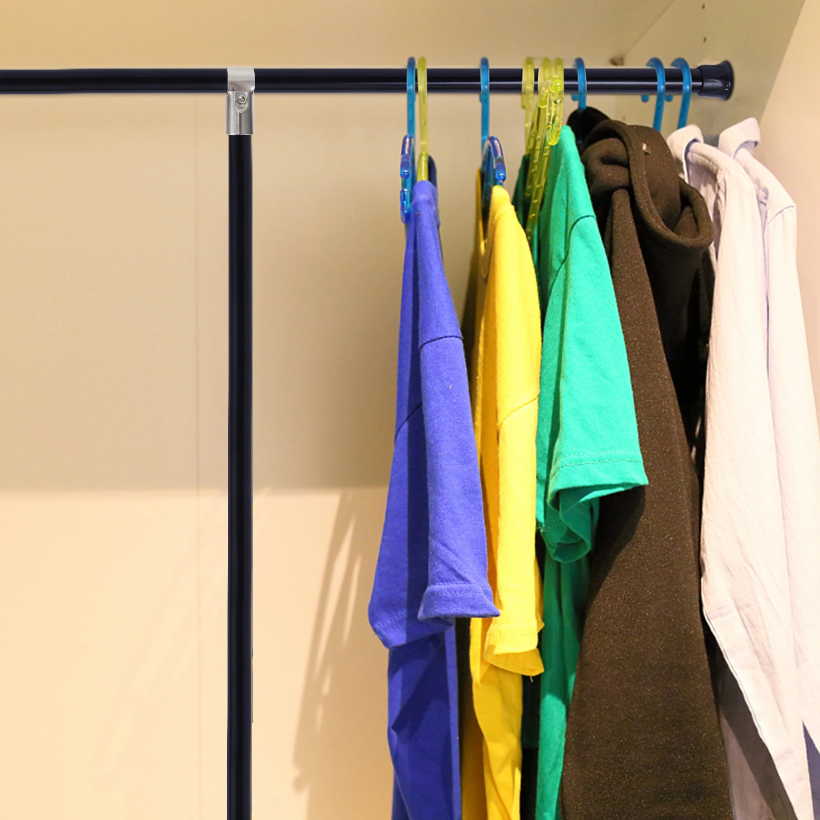 

5Pcs Stainless Steel Curtain Rod Connector Wardrobe Clothes Rail Extension Connector Rust Resistance Strong Load