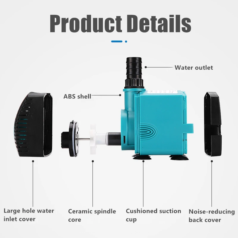 Ultra-Quiet 3W Submersible Water Fountain Pump Filter Fish Pond Aquarium Water Pump Tank Fountain