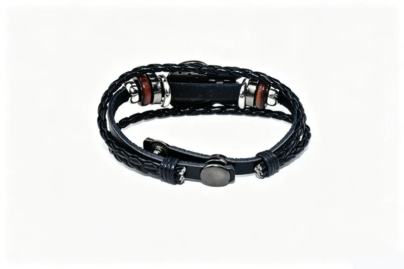 Vintage Musik-Gitarren-Lederarmband für Männer Europäischer Punk-Stil Armband mit Titan-Stahlschnalle Modischer Herren-Handschmuck Geschenk – Detail 13