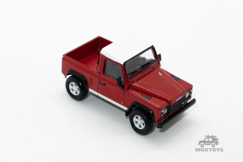 Mini GT 1:64 Land Rover Defender 90 Pickup Masai Red LHD Diecast Model Car