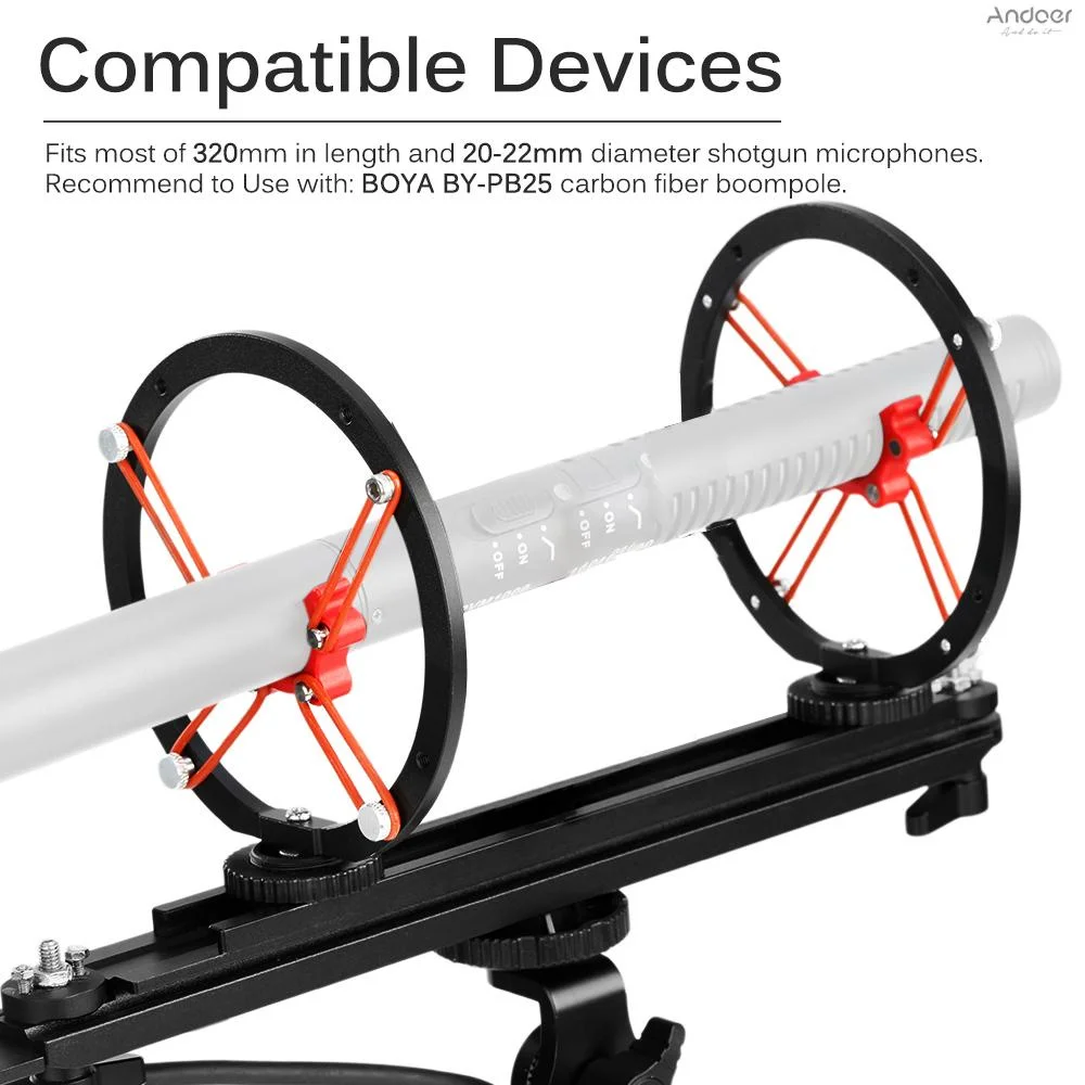 BOYA BY-WS1000 Kính Chắn Gió Và Hệ Thống Treo Cho Súng Bắn Micro Canon Nikon Sony DSLR Kênh Cuộc Phỏng Vấn Bắn