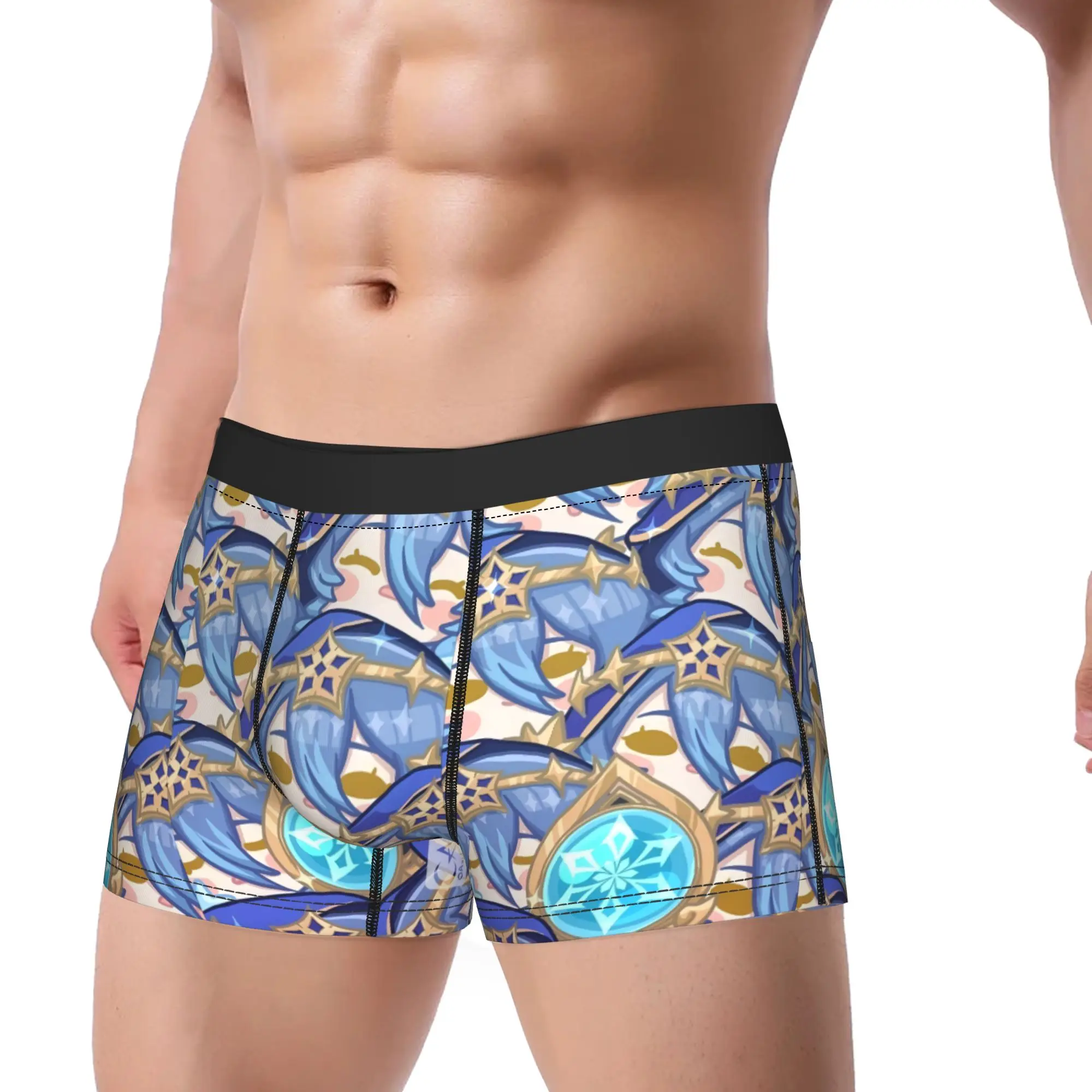 Genshin Impact Game Printed Boxer Brief  Underwear Trenky Men Sexy Soft Boxer Shorts Printing Large Size Underpants