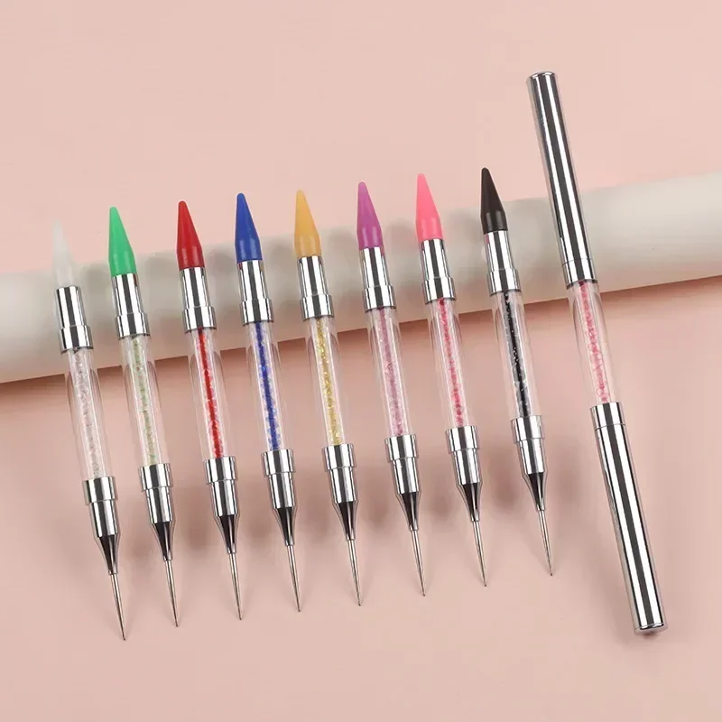 Wachs stift für Strass Acryl griff Strass Applikator Doppelkopf Punkt ier stift Juwel Strass Picker Nagel Punkt ier werkzeug