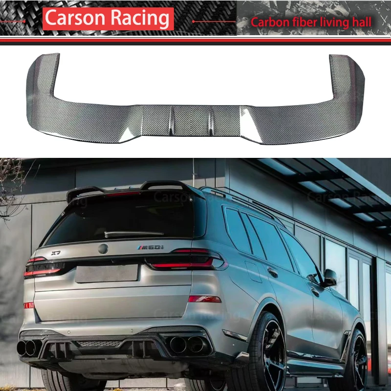 For BMW G07 Lci X7 Dry Carbon Fiber Spoiler  X7 Carbon Fiber Top wing turbulence G07 Upper tail