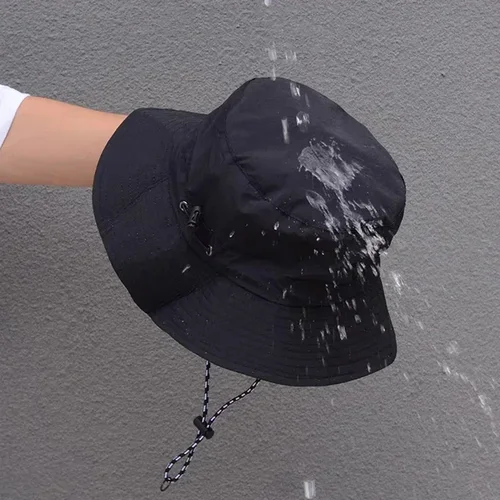 Imagen 2 del producto Gorras de pescador de secado rápido para hombre y mujer, sombreros de Panamá para playa al aire libre, impermeables, para acampar, senderismo, plegables, Bob, sombreros para el sol