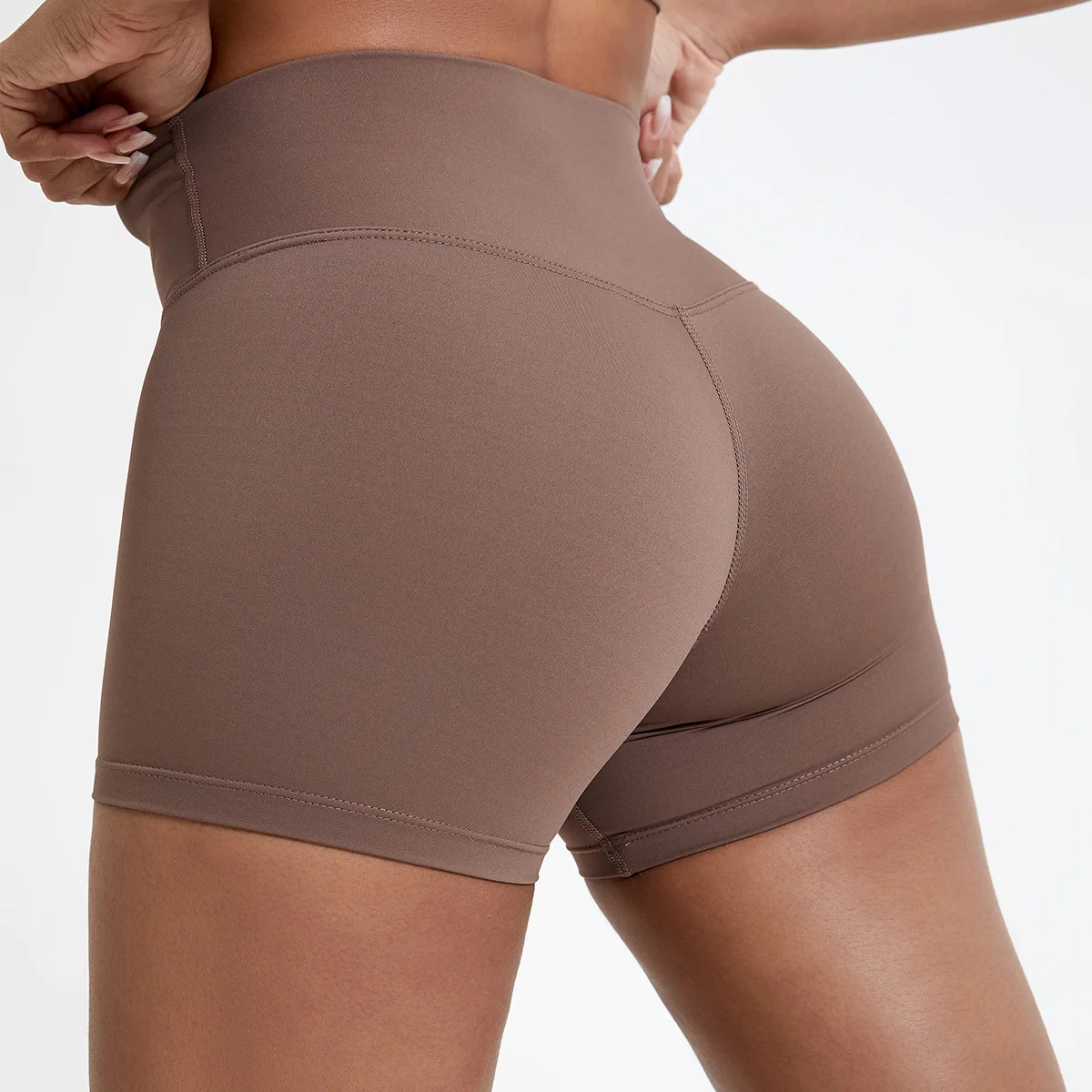 Solid Color Sports Yoga Shorts Gym Women High Waist Tight Fitness Shorts Running Exercise Stretch Traceless Sexy Pilates Shorts image 5