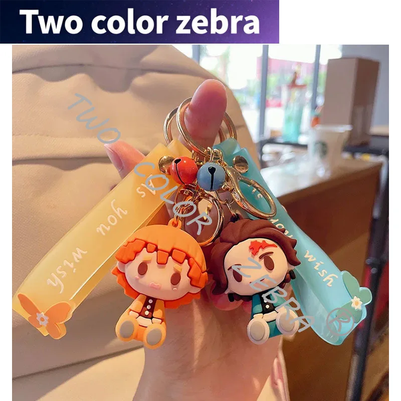 

Cartoon Anime Figure Pendant Kamado Tanjirou Nezuko Agatsuma Zenitsu Key Chain Women Dackpack Car Pendant Key Ring