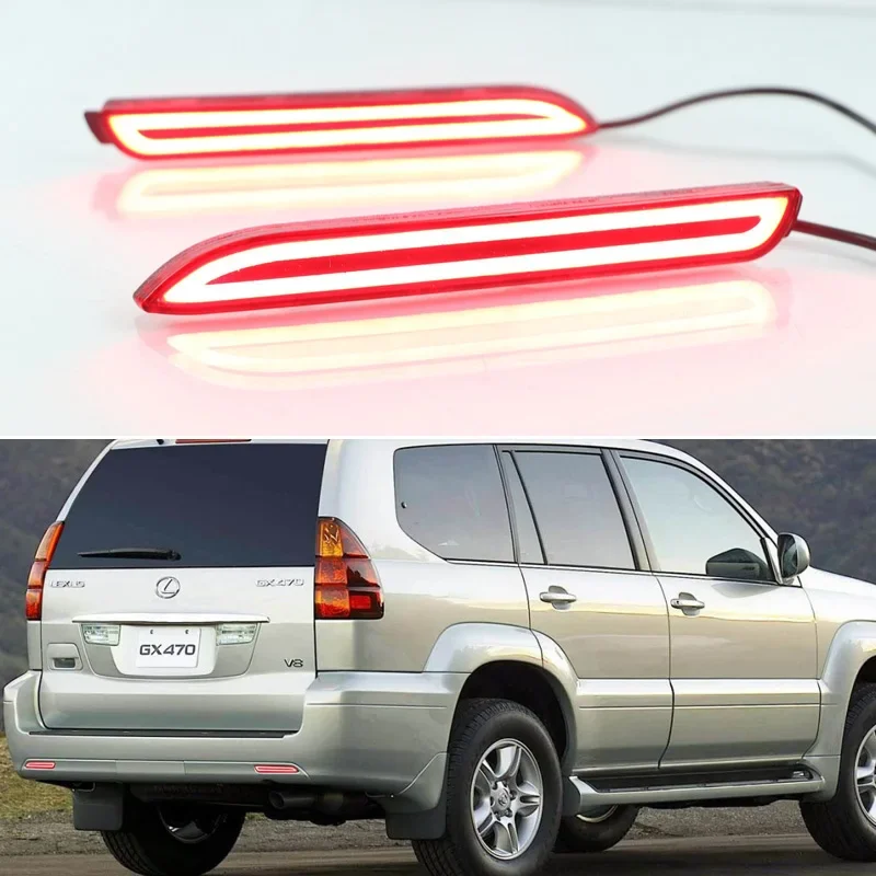 

2 шт. светодиодный фонарь заднего бампера для Lexus GX470 2002-2009, функция 3-в-1, задний ходовой фонарь + тормоз + отражатель указателя поворота