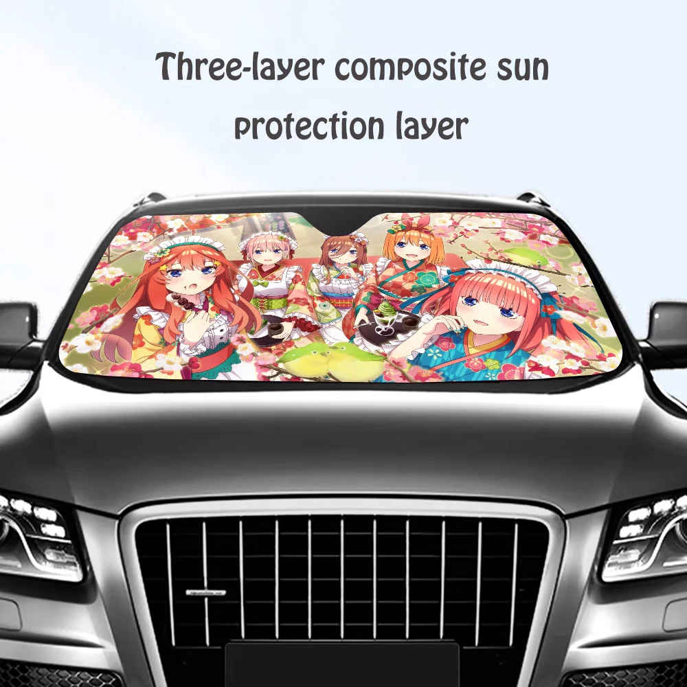 

Anime Q-Quintessential Quintuplets Car SunShade Windshield Sun Shade Personalized Picture Block UV Rays Visor Protector