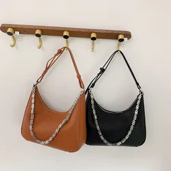 2023 New Fashion Women's Handbags Retro Solid Color PU Leather Crossbody Shoulder Bag Cute Casual Women Chain Messenger Bag