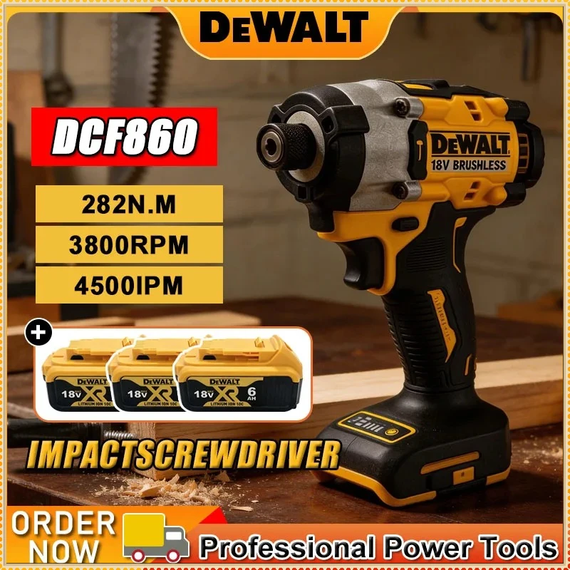 

Аккумуляторная компактная дрель-шуруповерт Dewalt DCF860, бесщеточная электрическая дрель-шуруповерт, перезаряжаемые электроинструменты для аккумуляторов Dewalt