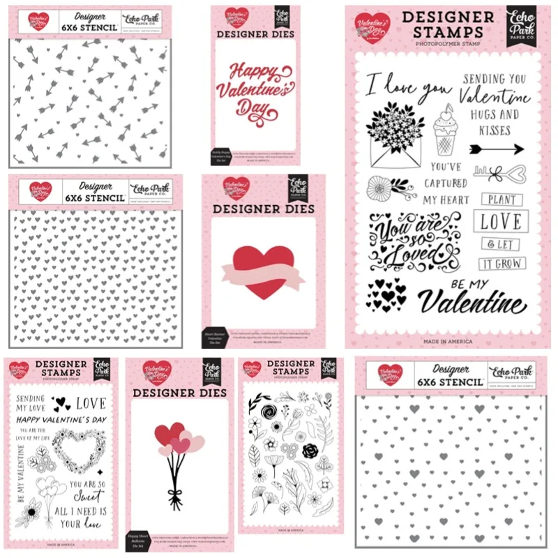 Wreath Love Hearts  Metal Valentin Floral Heart Cutting Dies Silicone Stamps Scrapbooking Stencil Photo Album Card DIY Paper