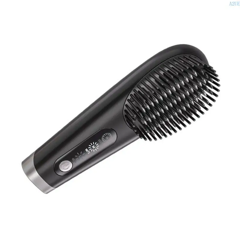 A2UE Ceramic Hair Straightener Brush Comb, 3 Adjustable Heat Levels Efficient Styling