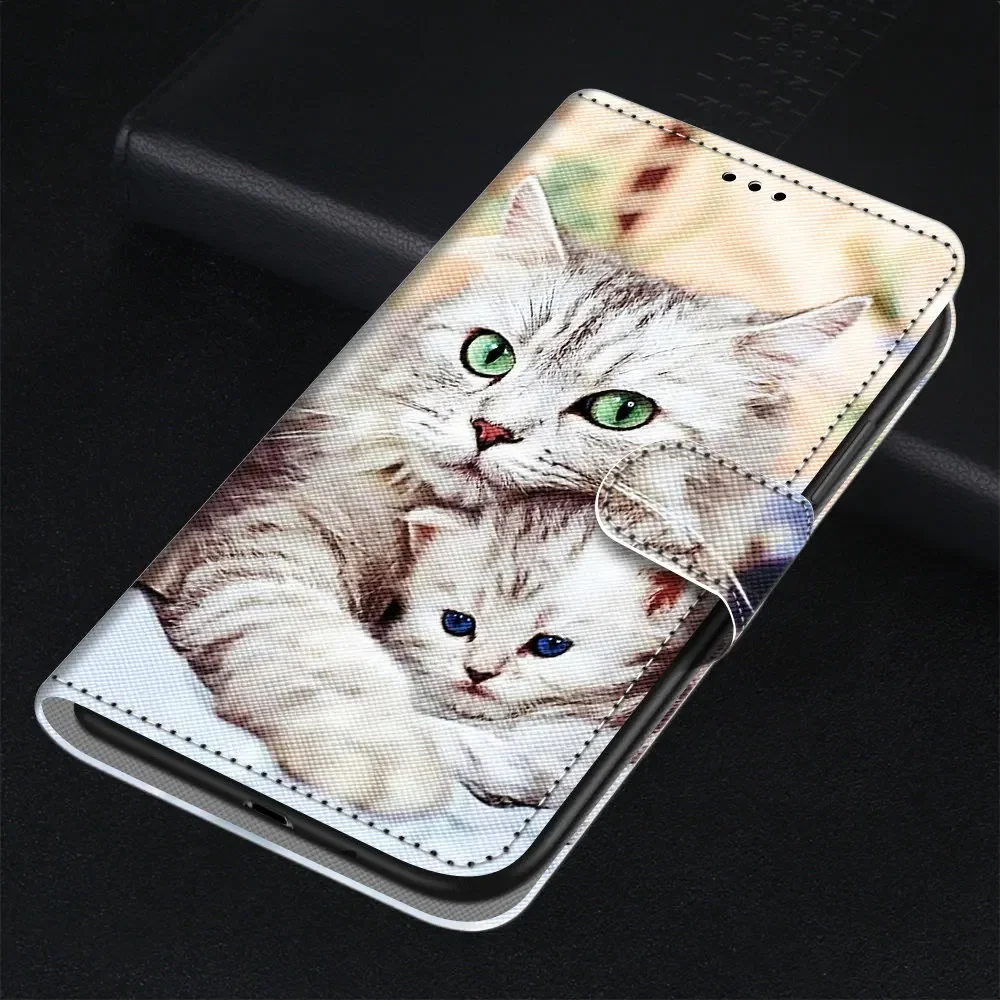 Wallet i Phone 15 Plus Leather Case for Funda iPhone 15 14 13 12 11 Pro Max Cases Cute Cat Dog Flip Back Cover Card Holder Women