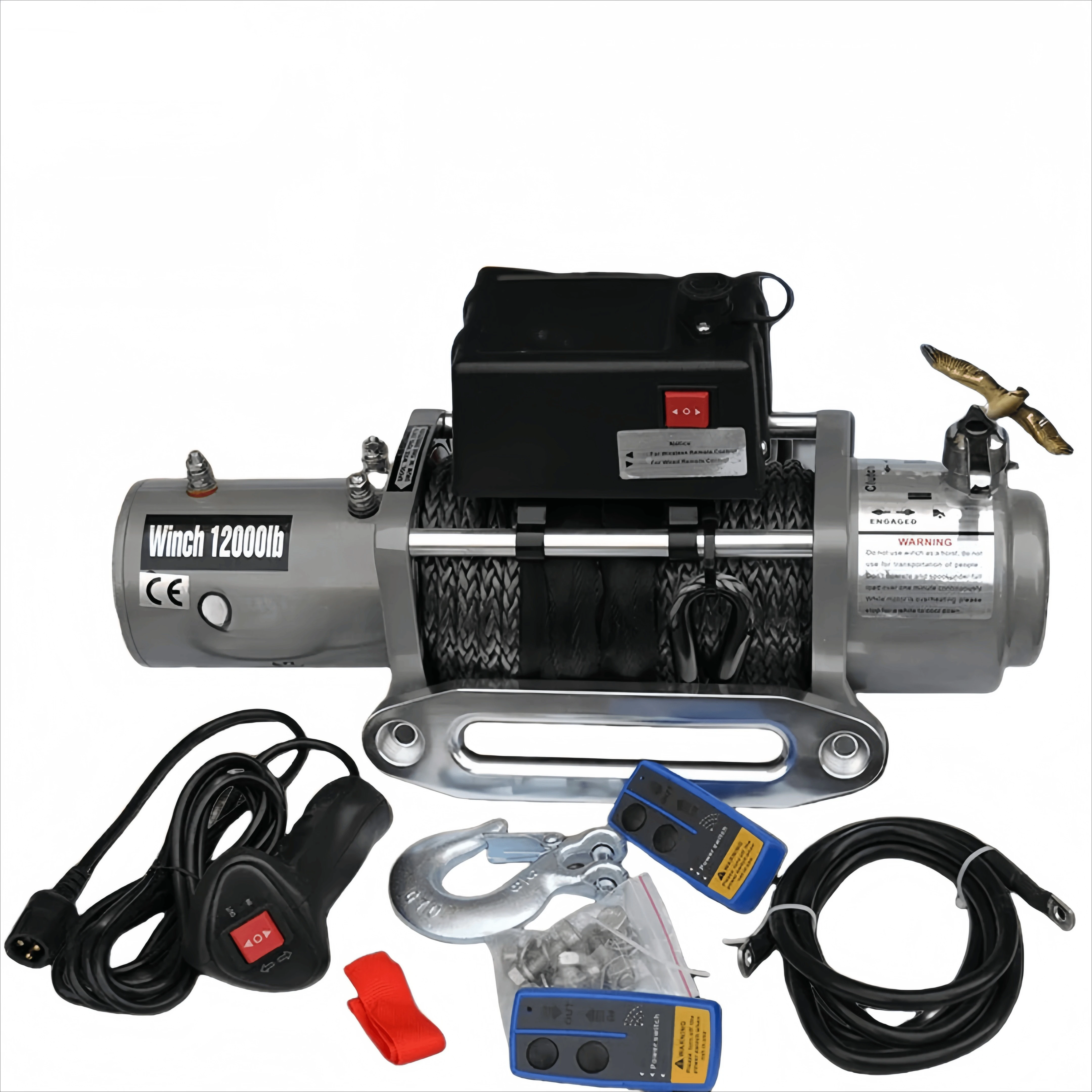 Car Winch Remote Wireless Control Steel Material Steel Wire Rope for Auto