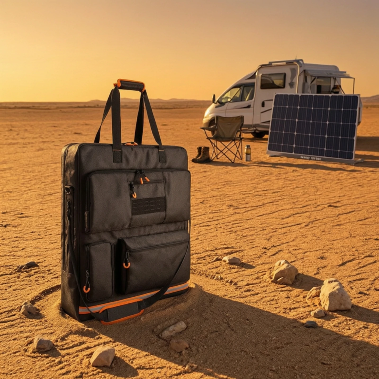 Solar Panel Travel Bag with Shoulder Strap Waterproof Solar Panel Bag with Shoulder Strap Portable Adjustable for Campers view 5