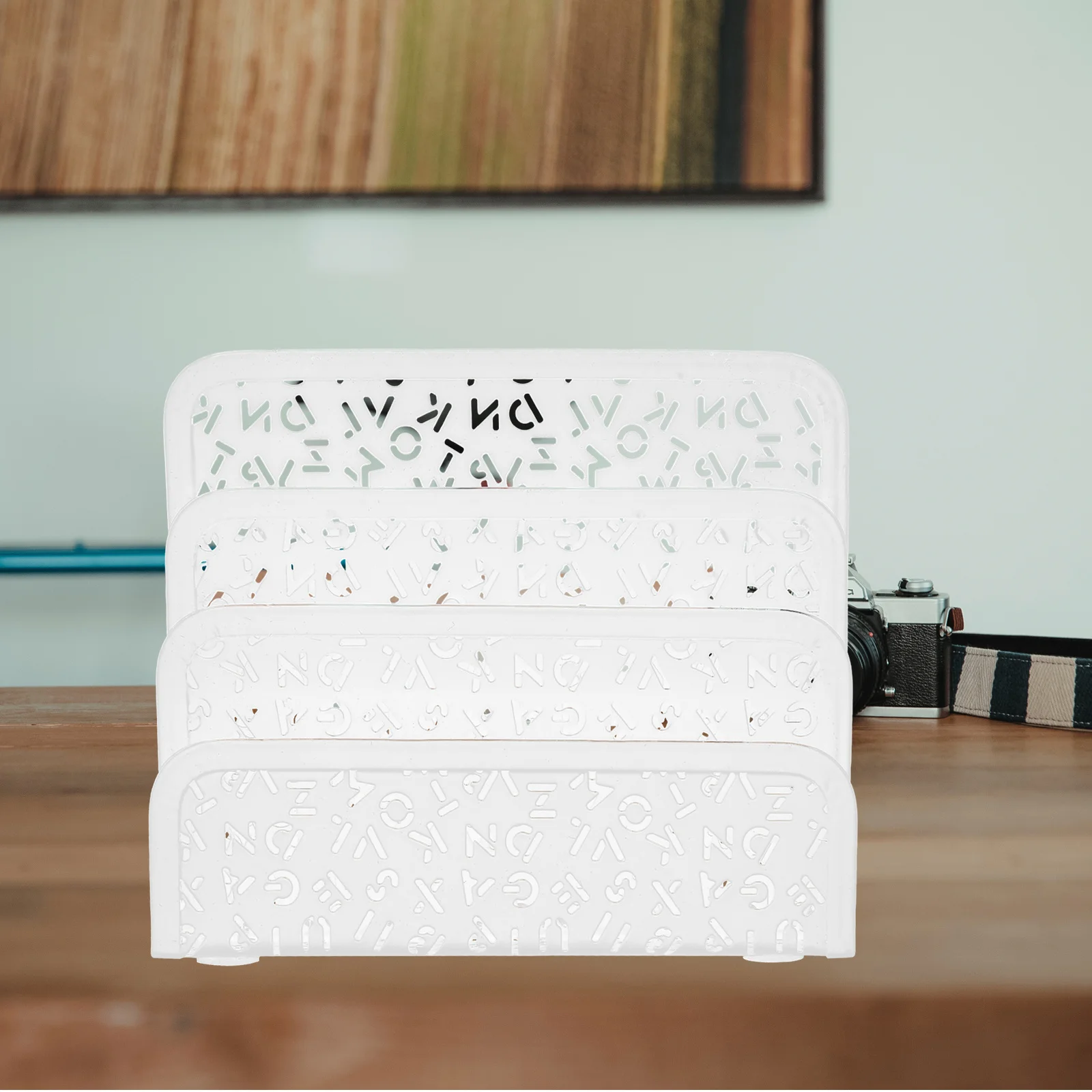 1pc Iron Envelope Holder Modern Desktop File Organizer Rustproof Mesh Design For Letters Files Storage Letter Shelf Envelop