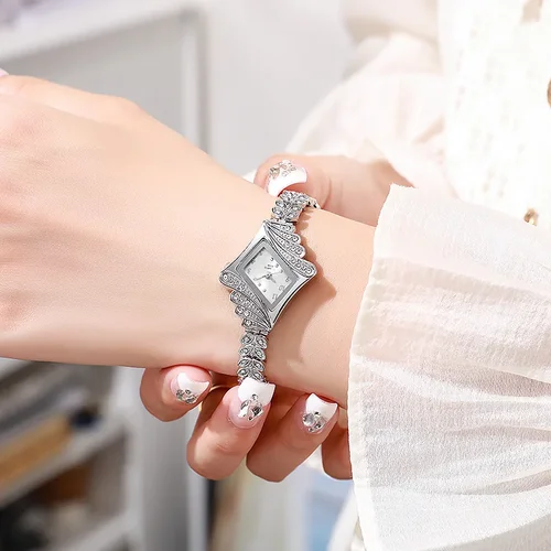 Imagen 2 del producto Relojes de pulsera a la moda para mujer, reloj de pulsera de lujo con diamantes de imitación de cuarzo y diamantes de imitación, reloj femenino