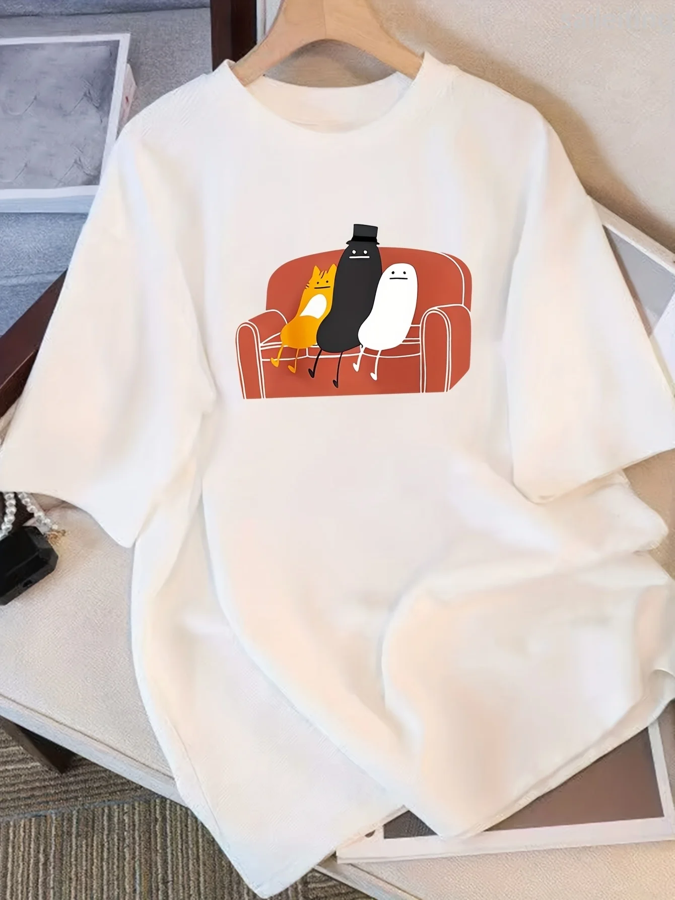 T-shirt bianca pura da donna - Top quotidiano minimalista con maglietta girocollo traspirante e vestibilità morbida per abiti estetici da donna