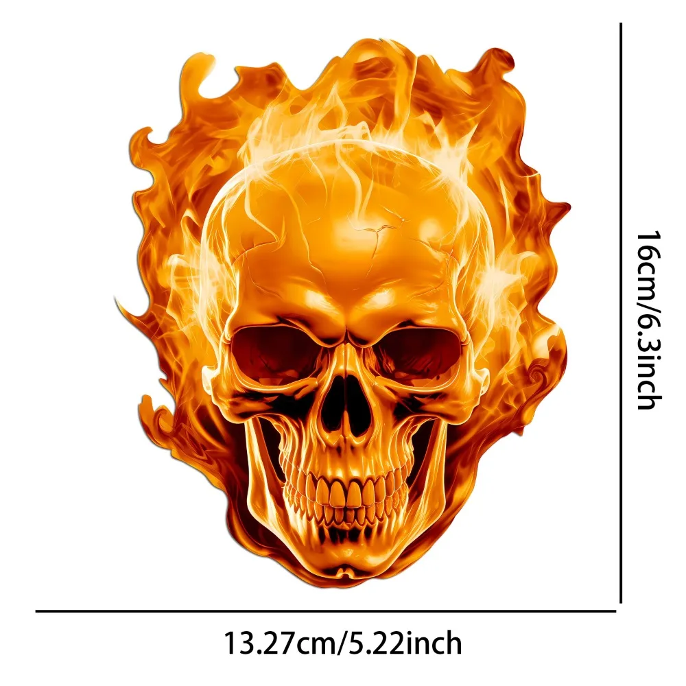 Soul Knight Burning Skull Sticker, Waterproof Cool Decal for Car Motorcycle Styling