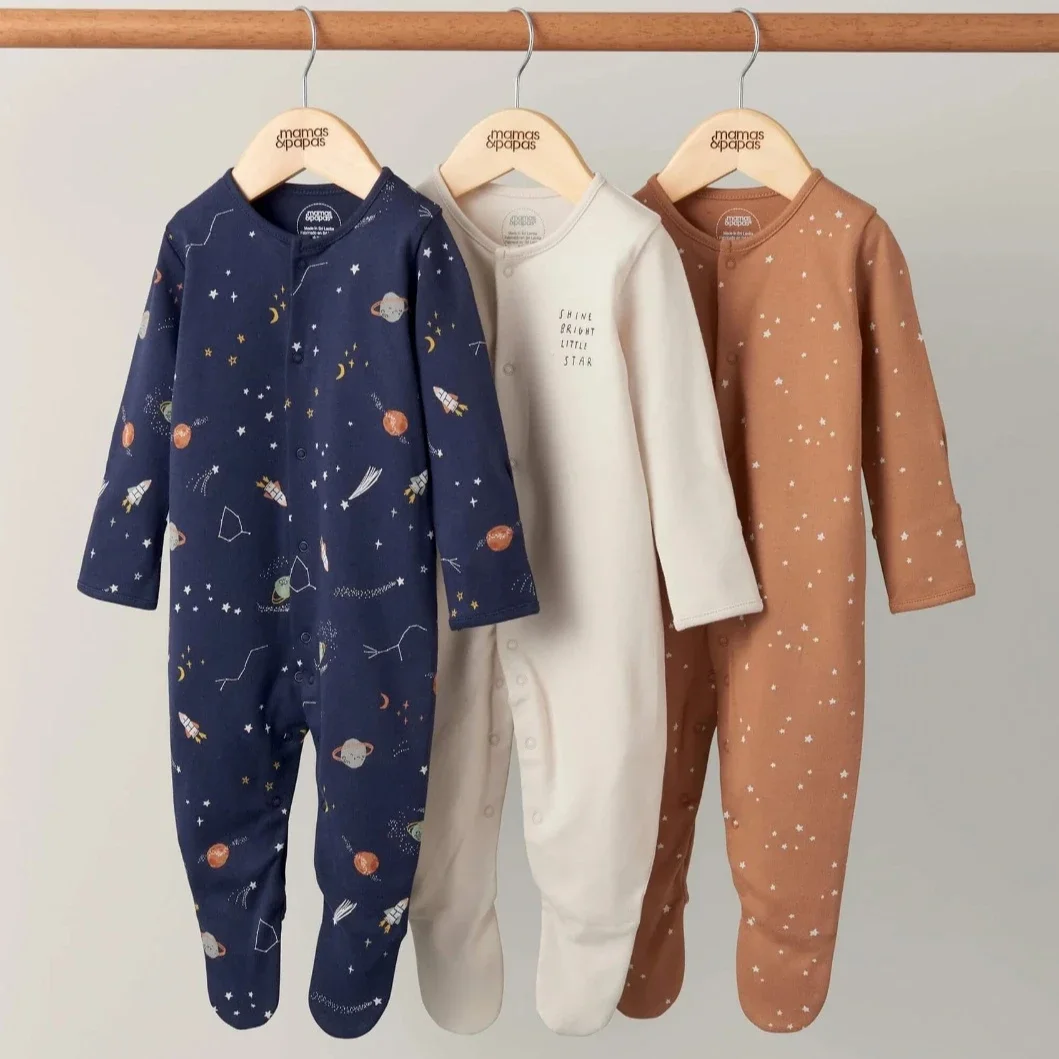 3Pcs/Lot Babies Rompers 100% Cotton Long Sleeve Baby Boys Girls Clothes 2024 Newborn Clothing Infant Jumpsuits Footed Pajamas