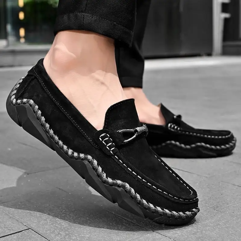 Men's shoes men's summer new single-layer leather shoes men's leather breathable hollow casual pedal