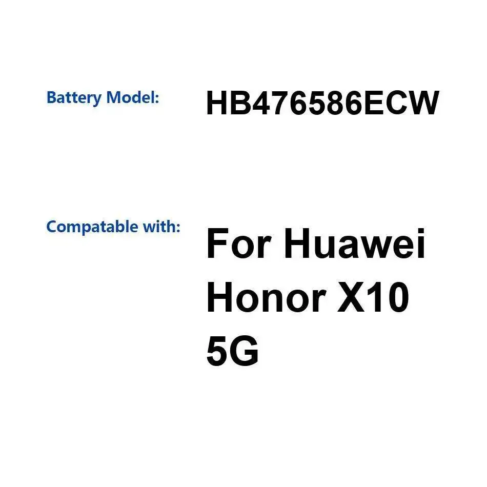 

Good Low-Temperature Performance HB476586ECW Mobile Phone Battery For Huawei Honor X10 5G 4300Mah