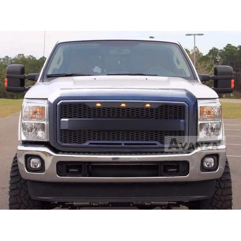 Auto Parts Grill With Led Lights Front Bumper Grille Modification Accessories Decoration Fit Ford F250 2012 2023 2014 2015 2016