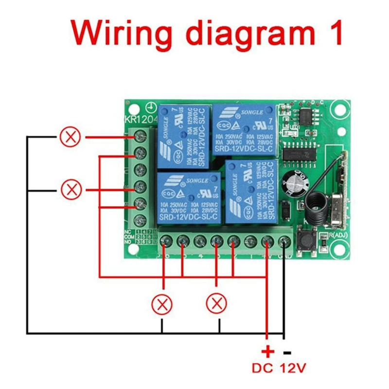 Ingenious-DC 12V 4CH 4 CH Wireless RF Remote Control Light Switch Radio Receiver Module+Transmitter Garage Doors/Lamp
