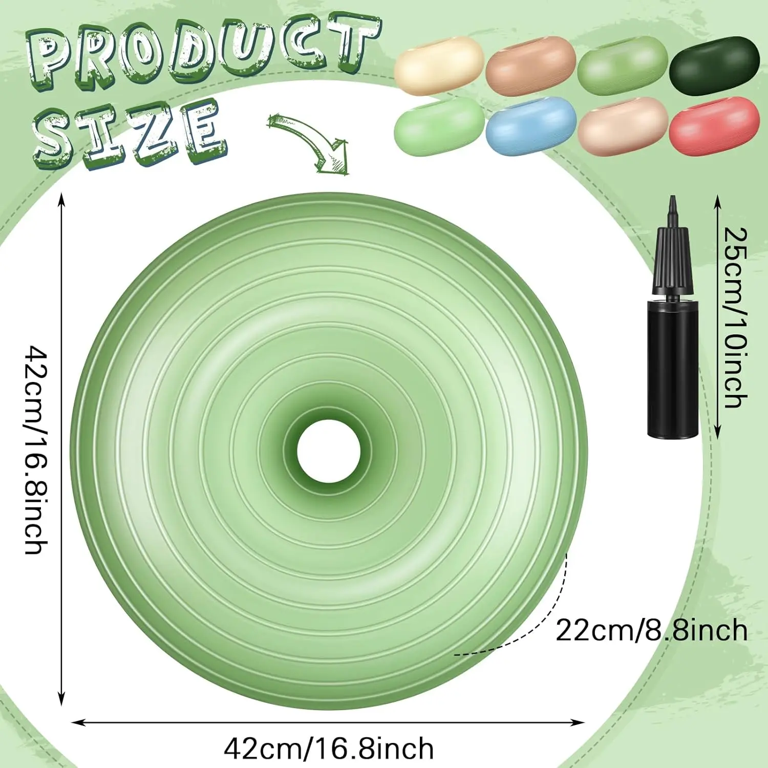 8 قطع جلوس مرنة للفصل الدراسي كراسي كرة يوجا قابلة للنفخ مع مضخة دونات ممارسة الكرة كرسي وسادة مقعد لمكتب بال