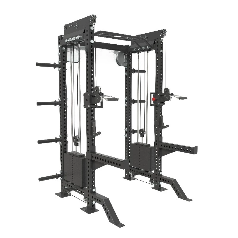 

Smith Machine Power Rack Custom Home Exercise Workout Training Equipment Multi-Functional Heavy-Duty Steel Machine