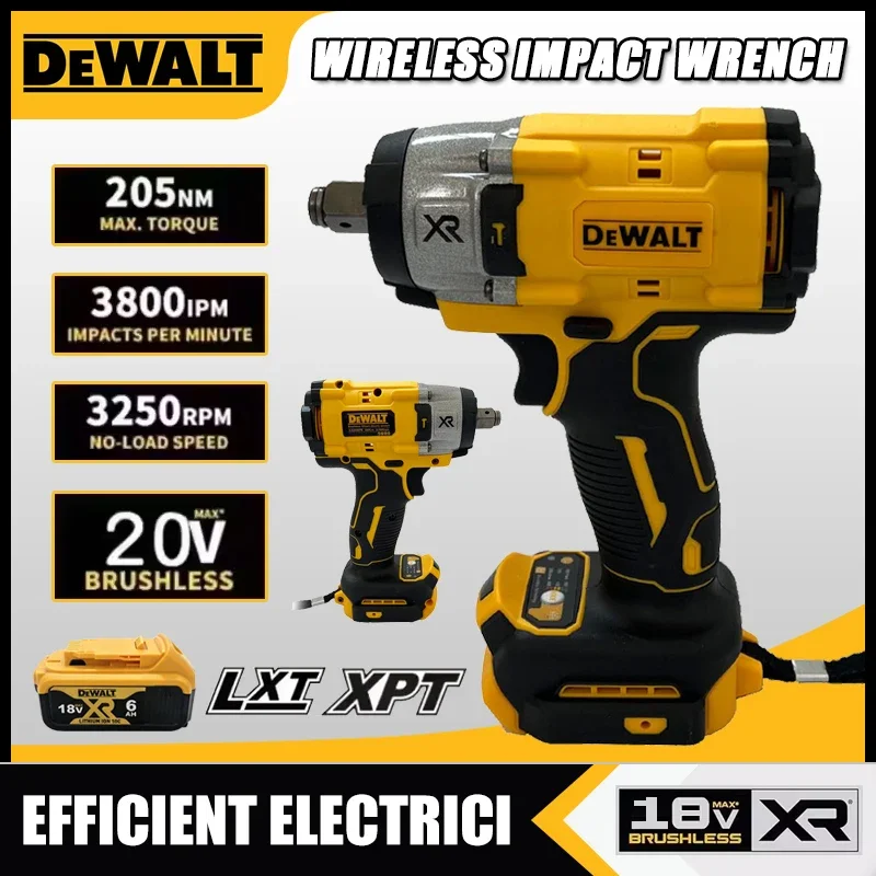 

Dewalt Brushless Impact Wrench 3250RPM Cordless Electric Wrench 205N.m High Torque Power Repair Tool For Dewalt 20V Battery