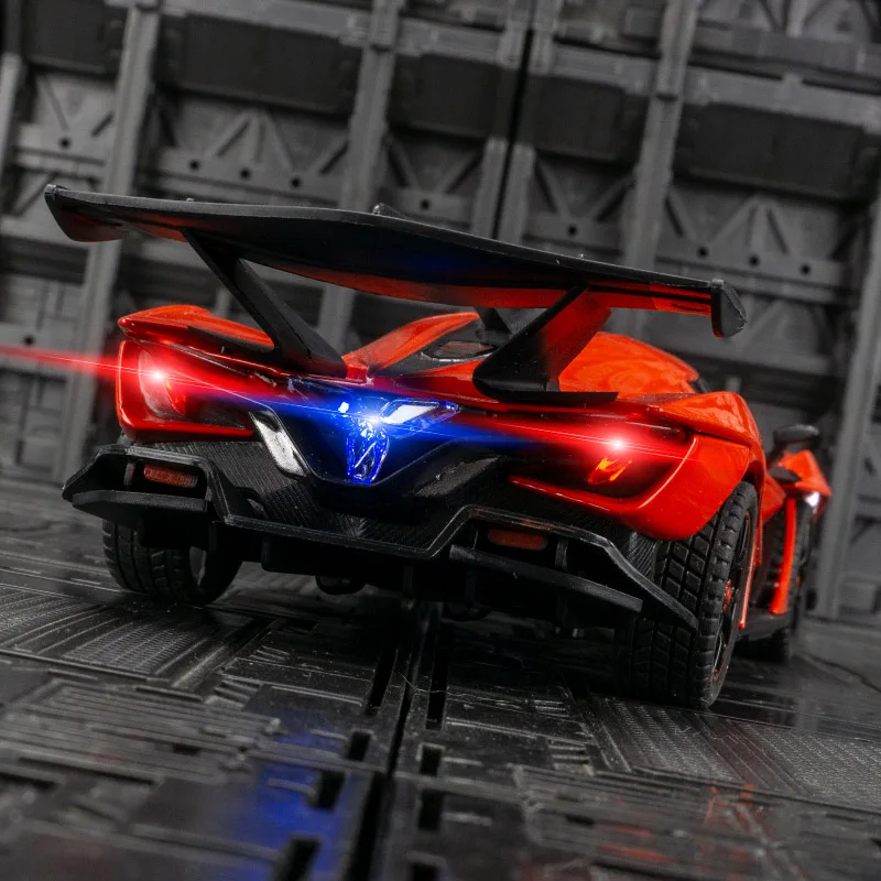 Coleção de modelos de carros de liga Apollo IE 1:24, portas e capô do motor, porta-malas pode ser aberto, som e luz, enfeites de carro, presentes