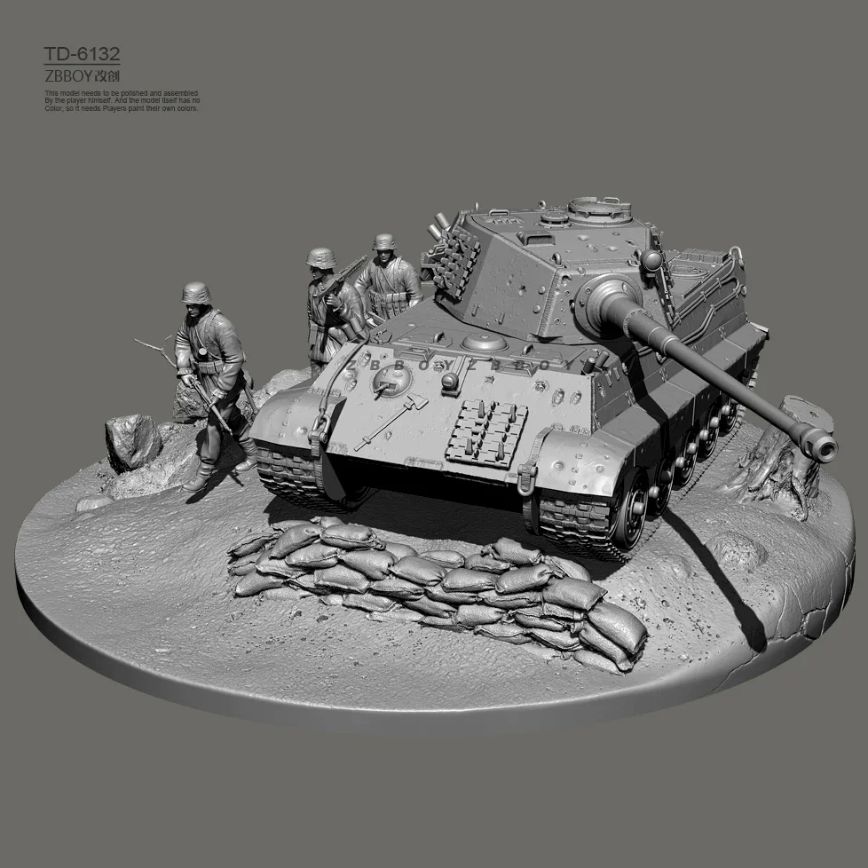 1/72 1/48 1/35 Resin Soldier model kits figure Tanks + Soldiers + Scenery （3D Printing ） TD-6132/3D  full set