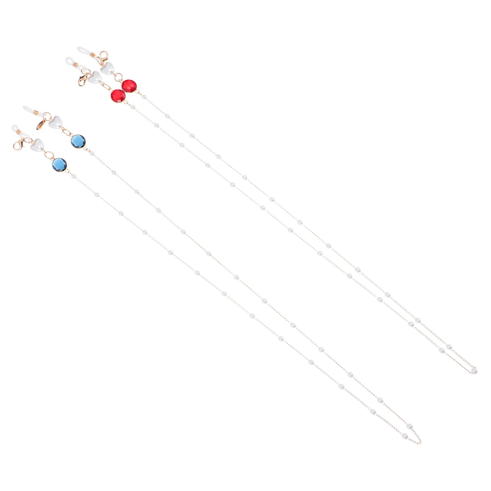 

2 шт. цепочки для масок и очков, металлические цепочки с искусственными камнями и жемчугом, защита от падения и потери, держатель для масок и очков