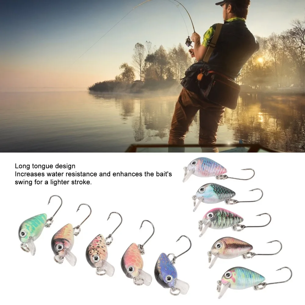 10PCS Durable 3cm 1.5g Crankbait Lures with 3D Eyes Built-in Rattle Hard Baits Topwater Lures Freshwater Fishing