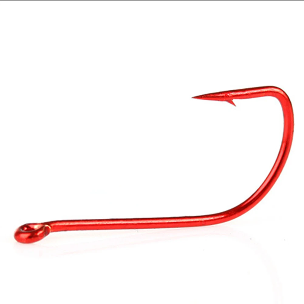 10pcs Long Shank Barbed Fishing Hooks with Double Barb for Secure Hooking in Freshwater and Saltwater Sizes 6~14
