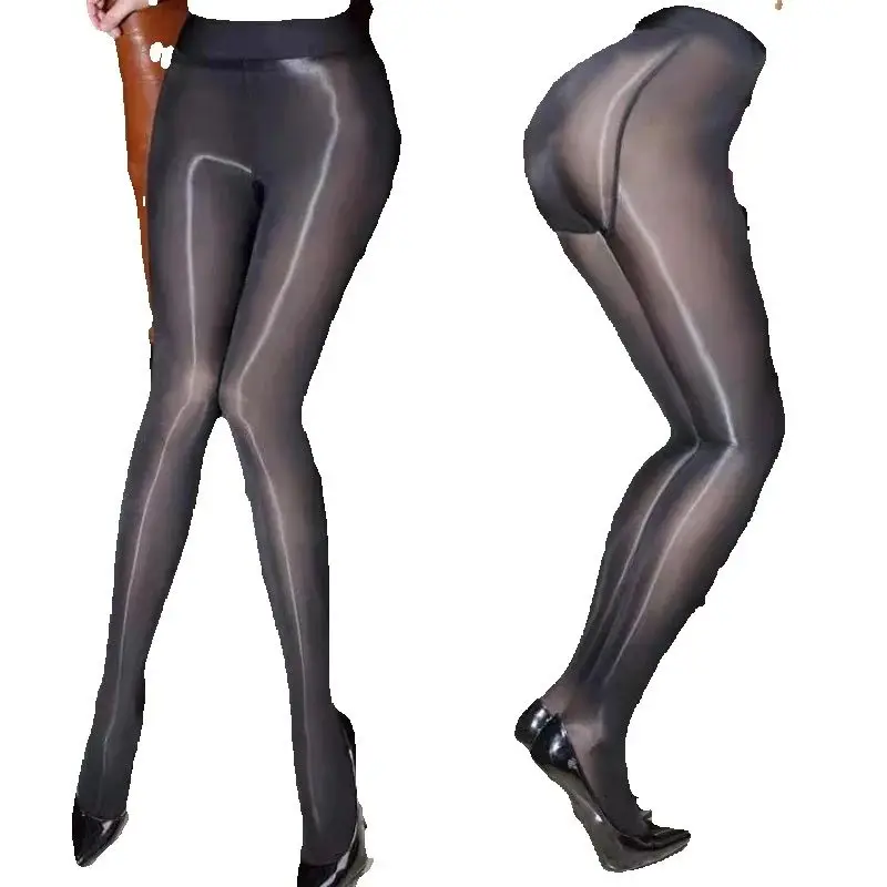 

Female Pantyhose Oil Glossy Transparent Temptation Stockings Night Club Wear High Elastic Ultra-Thin Sheer Tight Stockings