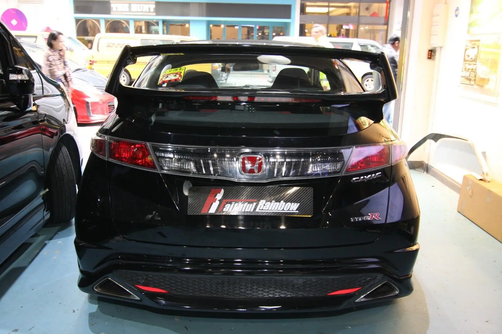 Real Carbon Fiber rear spoiler with base fit for Honda 2010 Civic Euro-R FN2