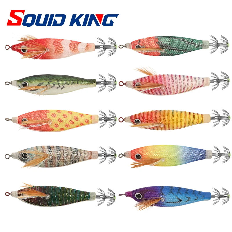 FSDZSO Balance Beam Shrimp 80MM Squid Hook Wood Shrimp Lures Jigs Cuttlefish Bait Lifelike Simulation Silicone Octopus Bait