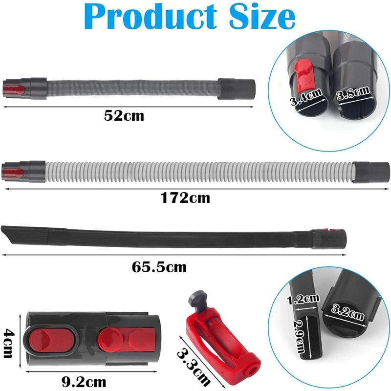Сменный удлинитель для эластичного шланга, гибкая удлиненная насадка, замок переключателя и адаптер для Dyson V11 V10 V8 V7