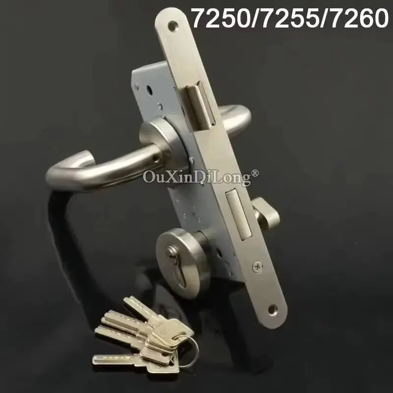 HOT European Mortise Door Lock 5072/5572/6072 Entrance Fire Proof Door Handle Locks (Door Handles+Lock body+Lock Cylinder+Keys)