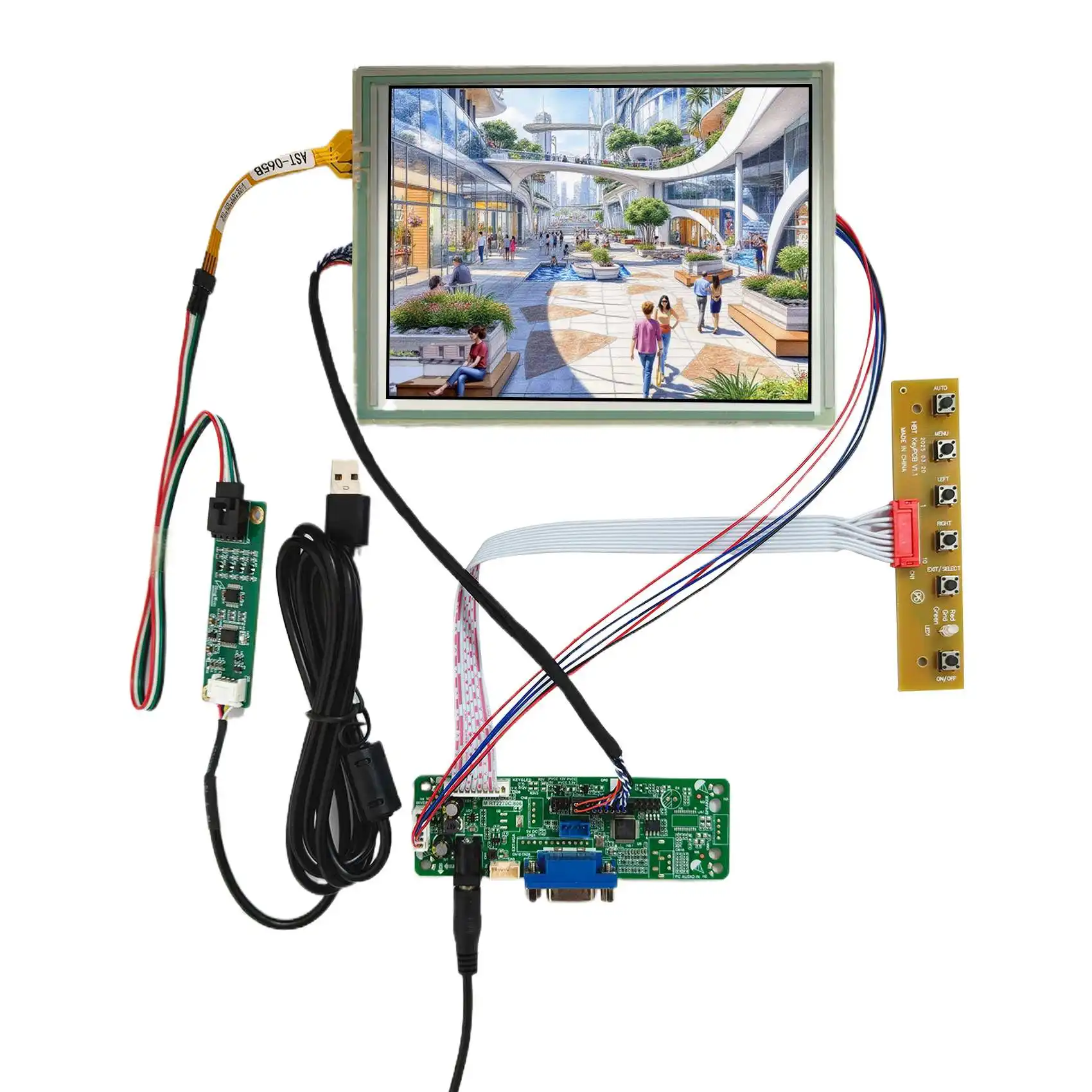 

6.5" G065VN01 V2 640x480 800 ntis LCD Resistive Touch Screen and VGA Control Board